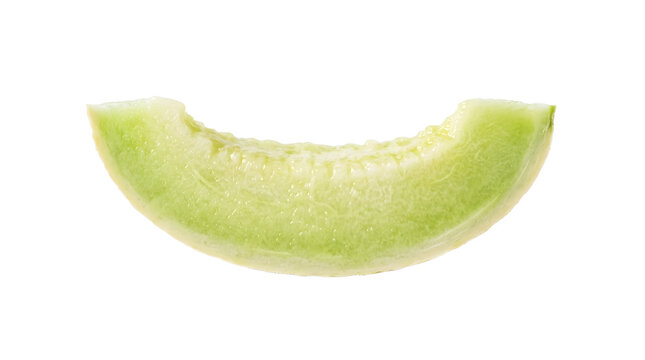 Fresh Honeydew Melon Slice Isolated on White Background