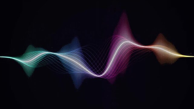 Colorful wave pattern propagates across a dark background in a looping animation