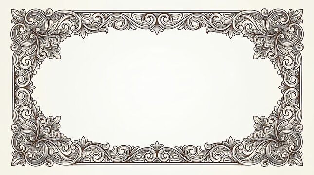 Hand drawn antique ornamental frame and decorative corner vignette with elegant flourishes and vintage lineworkdesign element vintage border frame vignette antique ornament decorative outline