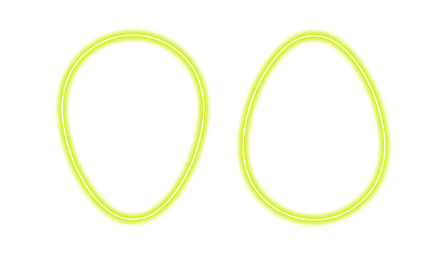 Glowing neon easter eggs outlines isolated on white isolated on transparent background