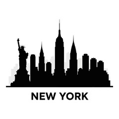Fototapeta premium New York City Skyline Silhouette - Iconic Landmarks