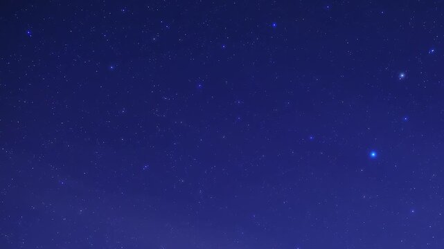 Constellations and Milky Way stars on a dark countryside skies. Time-lapse video.