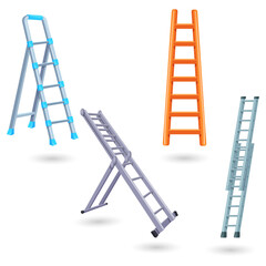 Ladders for household and industrial use on transparent background © Sneha