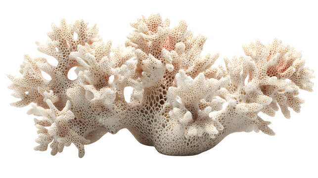 Coral polyp cluster sculpture on white background