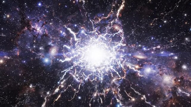 Bright Star Explosion Generating Cosmic Energy Waves in Deep Space