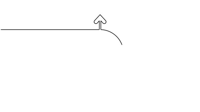 Animated computer mouse scroll up arrow icon sign continuous one line drawing moving on white background minimalist click and cursor navigation symbol animation video