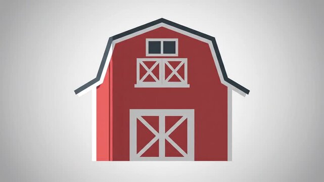 Simple farm barn line icon.