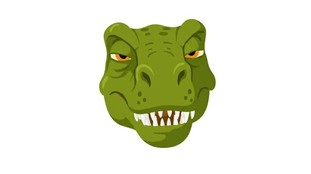 T-rex head illustration with fierce expression