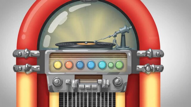 Vintage red jukebox music player vector
