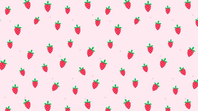 Cute seamless strawberry pattern background
