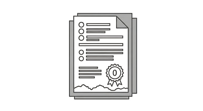 Document stack with checklist and gear icon