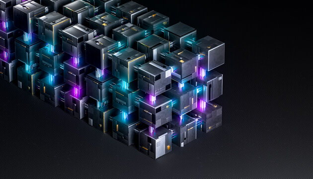 3D Cyber Grid Light Architecture