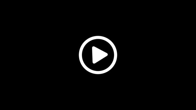 Play button icon animation on circle. Video play button icon concept