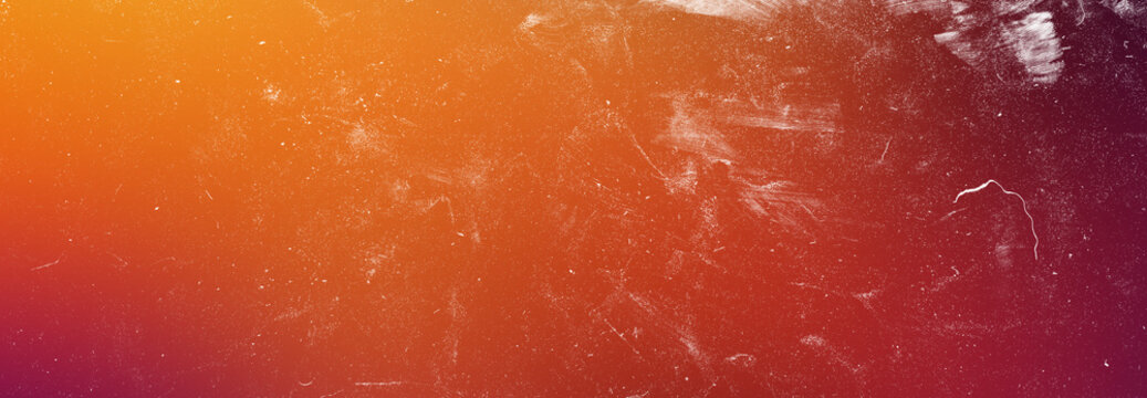 Warm orange red gradient background with distressed film scratch texture for autumnal themes and energetic design work.
