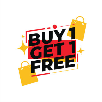 Buy 1 Get 1 Free Sale Promotion Badge Vector