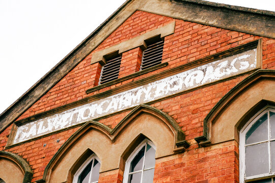 Historic brick facade of old former Salvation Army Barracks in Castlemaine