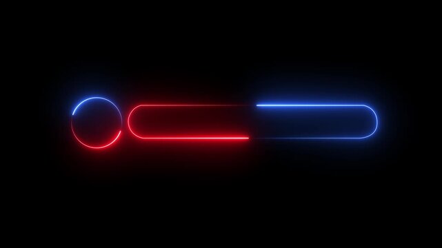 live streaming neon text frame animation. Neon glowing cyan and purple color square rectangle picture frame icon animation border frame shape rotating display screen.