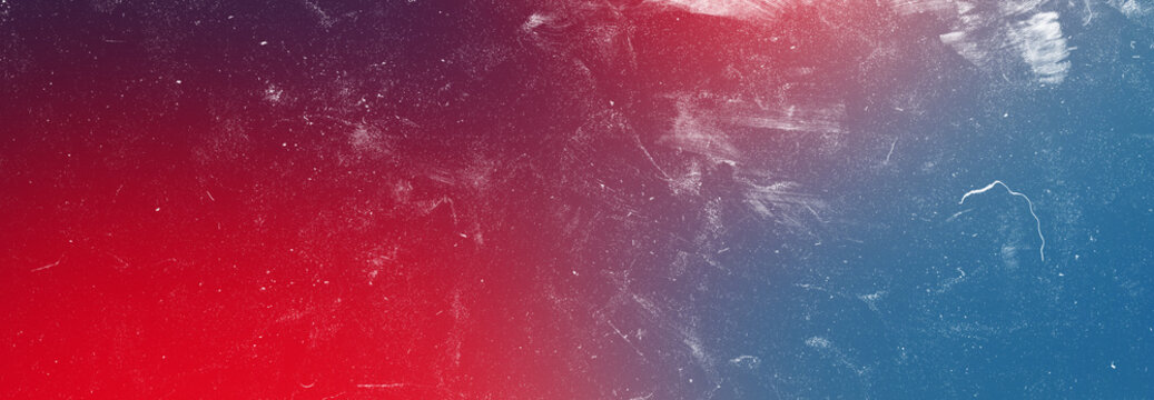 Abstract grainy film texture with red and blue gradient background overlay for cinematic photography or digital design.