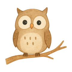 Obraz premium PNG Cute cartoon owl illustration.