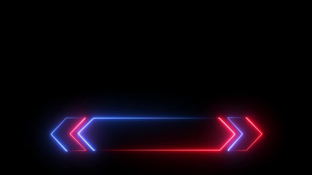 Intermission Stream Overlay Animated, Neon Sign looping facecam and chat for live streaming, blue color frame on black background