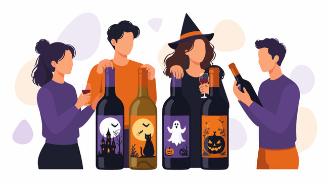 Halloween Celebration with Friends and Creative Pumpkin Bottles.