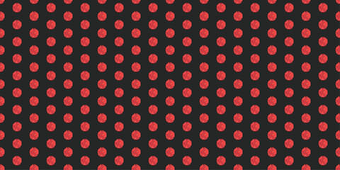 Watercolor red polka dot seamless pattern on black background © Anna