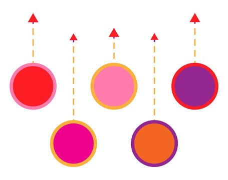 Colorful graphic illustration of ascending circles PNG transparent background
