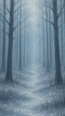 Fototapeta premium Mystical winter forest path mobile wallpaper