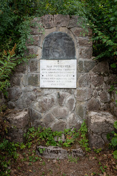 Bussang, France - 08 18 2026: Stele in memory of Jean Pottecher, who died during World War I.