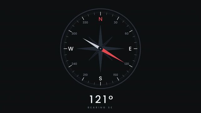 Compass on black background