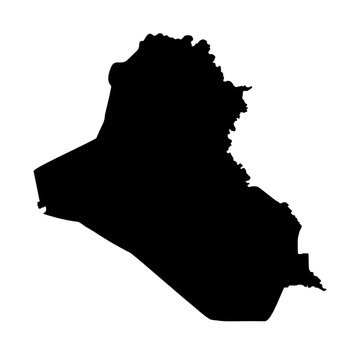 Iraq country map silhouette vector illustration