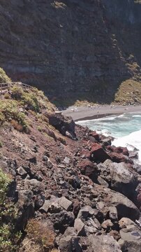 Playa de Nogales Cliffside Trail and Volcanic Coastline in La Palma