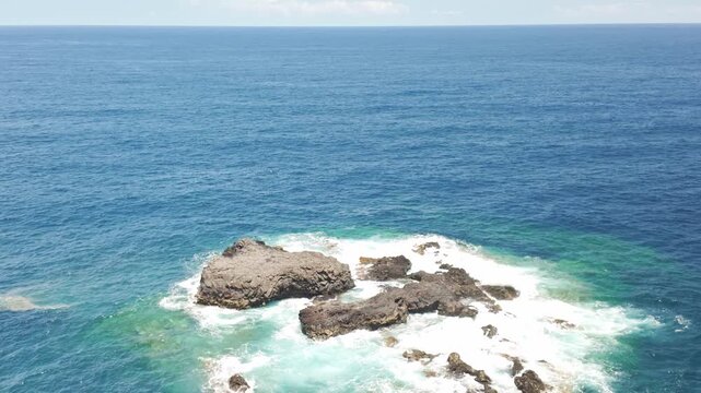 Atlantic Ocean Swell and Volcanic Rocks Off Playa de Nogales, La Palma