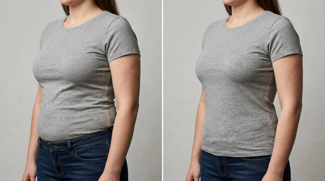 Before and After Weight Loss Comparison: Woman's Body Transformation