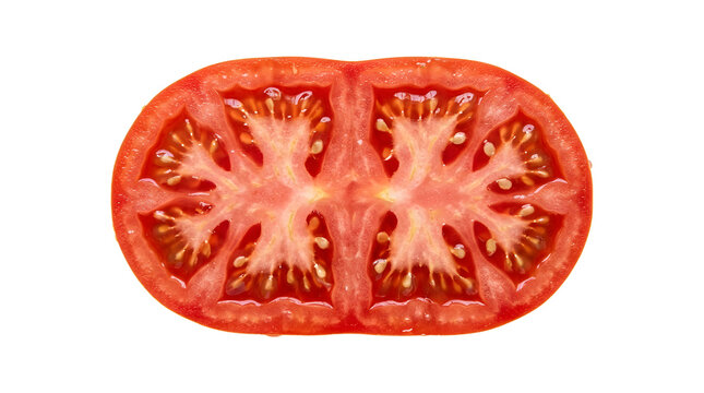 Fresh Red Tomato Slice Isolated on White Background