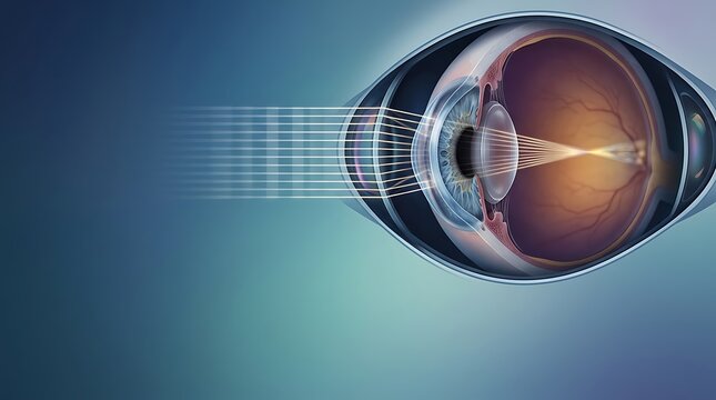 Keratoconus medical illustration showing abnormal cornea curvature