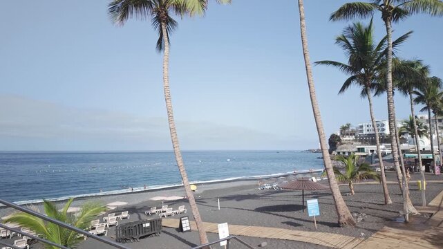 Stairs and Palm Trees at Puerto Naos Beach