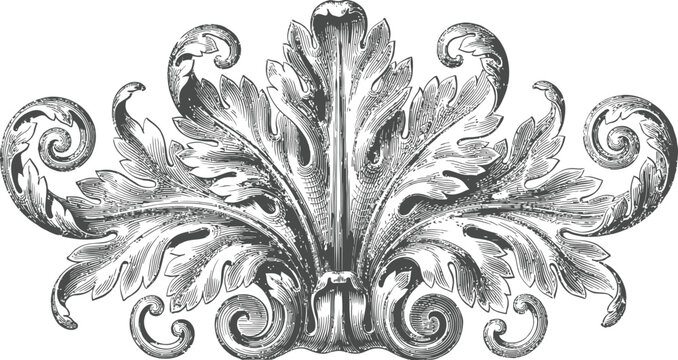 Ornate baroque flourish design for decorative borders or frames.