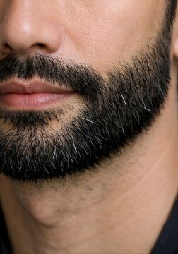 close up of a male beard