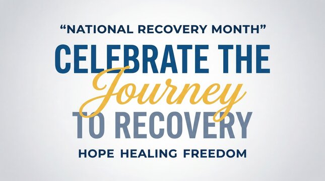 Celebrate the Journey to Recovery vector poster banner for National Recovery Month