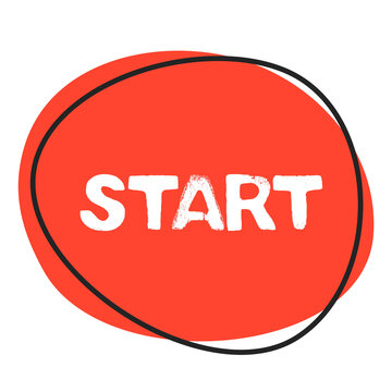 Start - Button in rot mit Rahmen
