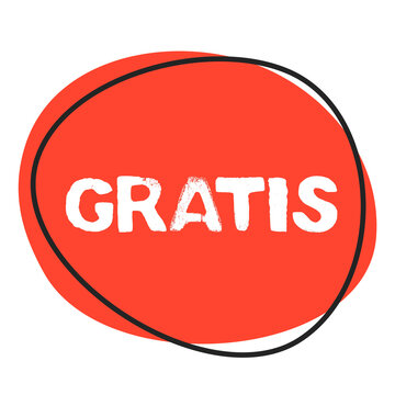 Gratis - Button in rot mit Rahmen
