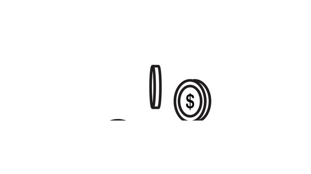 Two coins fall downward