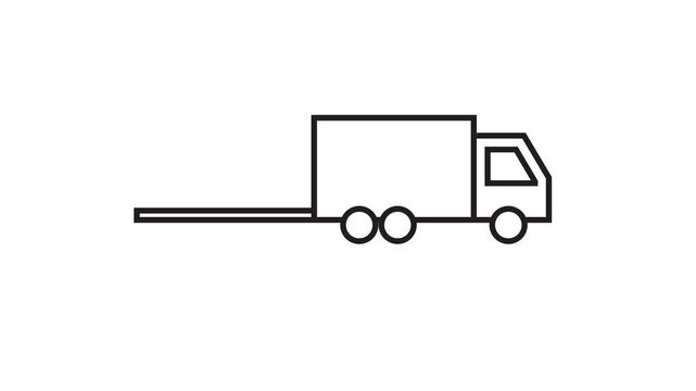 Simple line drawing of a delivery truck