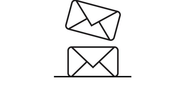 Simple mail icon sits atop a horizontal line