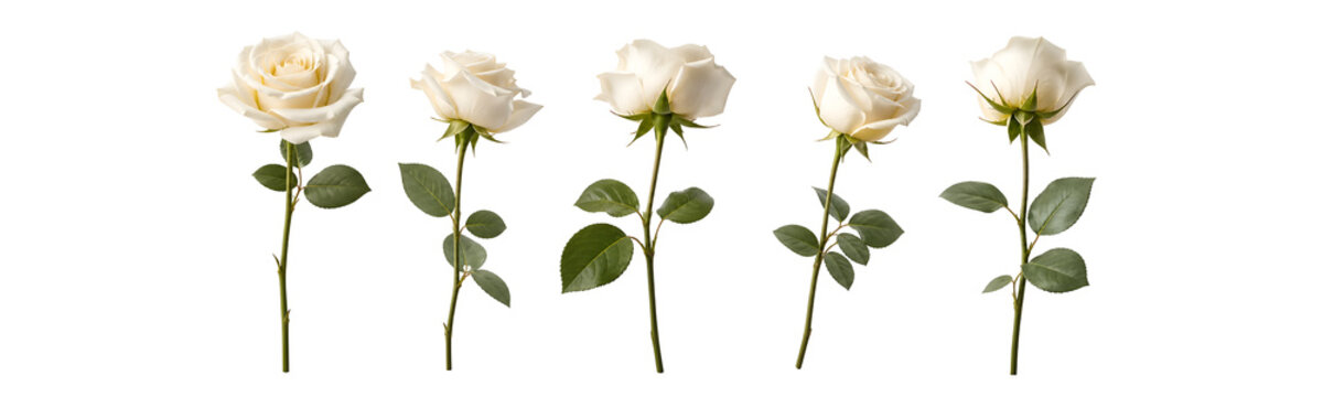 White Roses in a Row