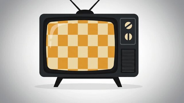 Retro vintage television set illustration on neutral background