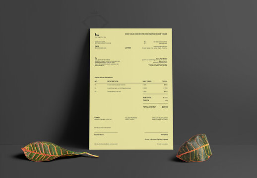 Minimal Professional Invoice Template Layout