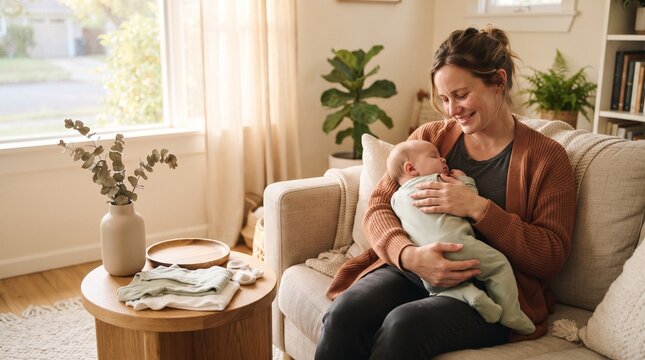 Parent rests with infant after a challenging morning routine