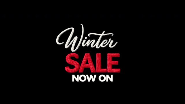 WINTER SALE NOW ON, END SOON, SHOP NOW graphic handwrite animates onto the screen textured text 4k hi res chroma key ready. Trending